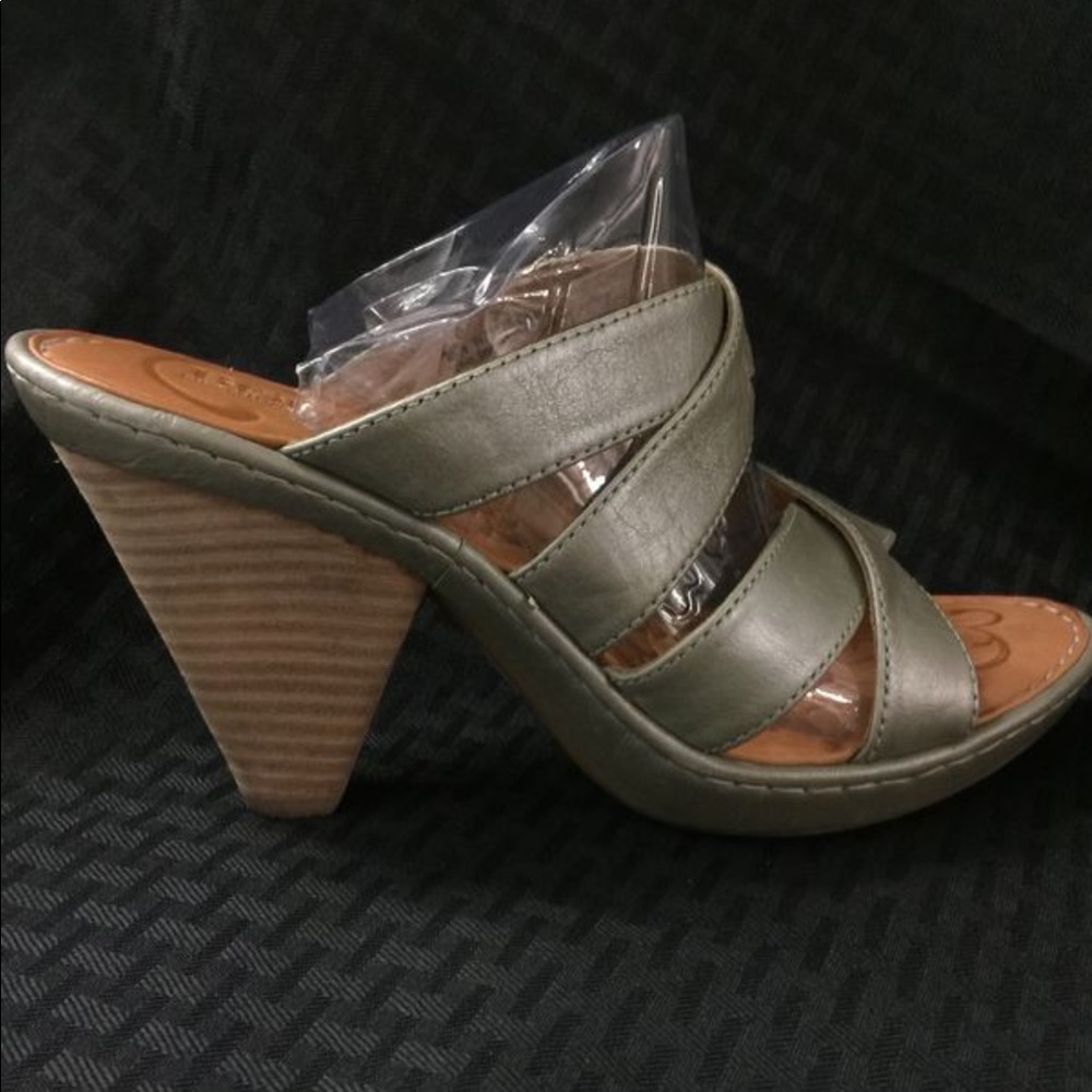 Born light Mint  Green shimmer heeled Sandals